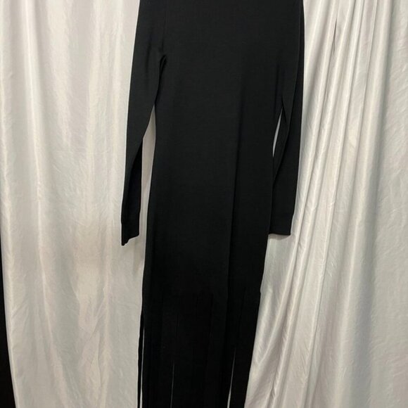 Michael Kors Collection Merino Wool Turtleneck Streamer Dress Black M NWOT - Picture 7 of 13